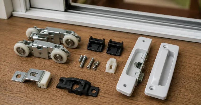 sliding door broken Midland roller and track inspection