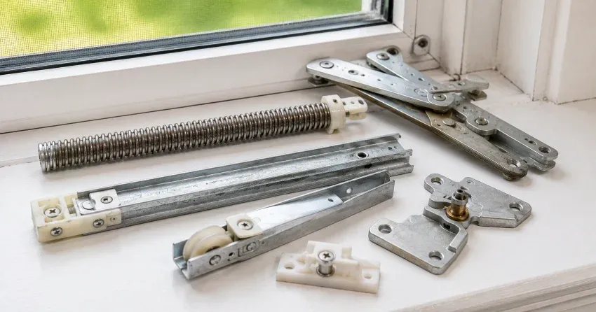 technician adjusting window sash alignment in Midland home