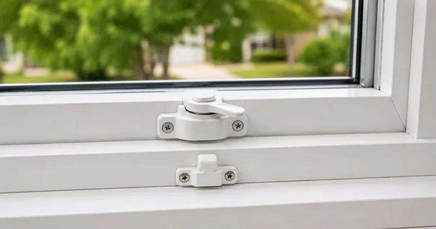 technician installing new window latch hardware in Midland